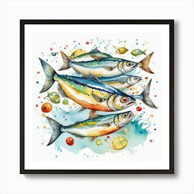 Watercolor Fish Art Print