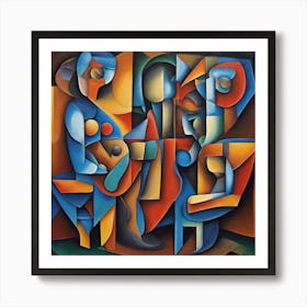 Liver Cubism Style Art Print