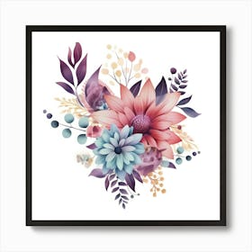 Watercolor Flowers 3 Art Print