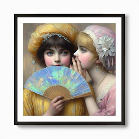 Two Girls Kissing 4 Art Print