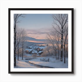Winter Morning Landscape Art Print