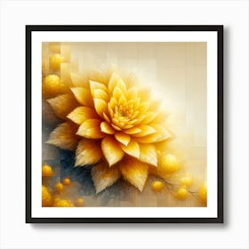 Yellow Dahlia Art Print