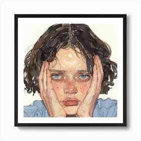 Portrait Of A Sad Girl 2 Art Print