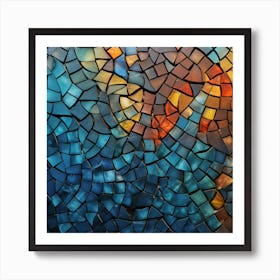 Photography Of The Texture Of A Mosaic Of Ceramic Art Print