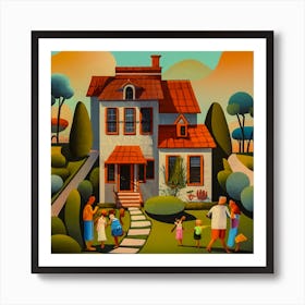 Family At Home Art Print