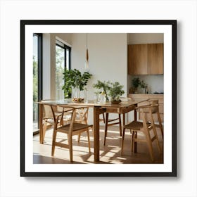 A Photo Of A Kitchen With A Modern Dining Table 6 Art Print