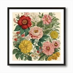 Victorian Flowers Art Print