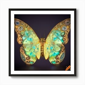 Butterfly with crystals wings Art Print