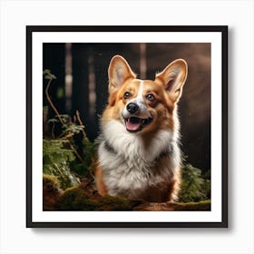 Corgi In The Forest Art Print