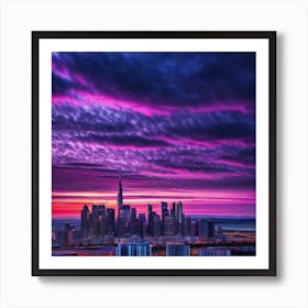 Sunset In Dubai Art Print