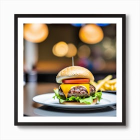 Burger And Fries 1 Art Print