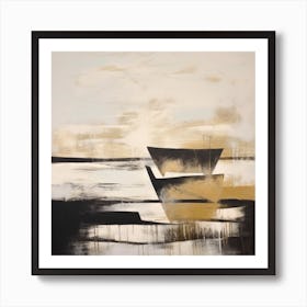 Gold Black Shape S 4 Art Print