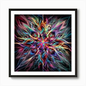 Abstract Psychedelic Flower Art Print