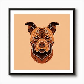 Minimalism, Staffordshire bull terrier head 3 Art Print