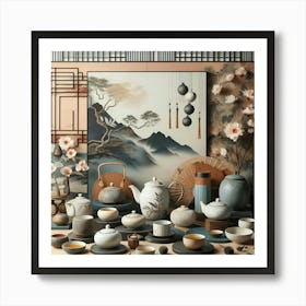 Asian Tea Set 3 Art Print