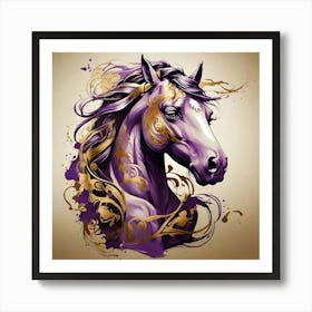 Purple Horse 1 Art Print