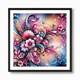 Abstract Floral Painting 4 Art Print