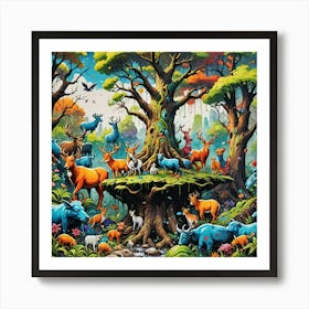 Forest Of Animals Art Print