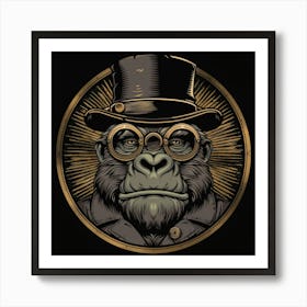 Steampunk Gorilla 17 Art Print