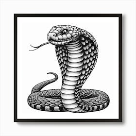 Line Art cobra 2 Art Print