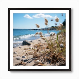 Grass On The Beach Art Print