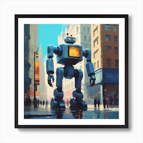 Robot In The City 86 Art Print