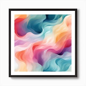 Watercolour Waves Art Print