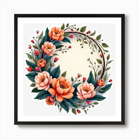 Floral Wreath 10 Art Print