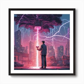 Lightning In The Sky Art Print