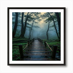 A Sprawling Forest At Twilight Print Art Print