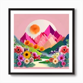 Firefly An Illustration Of A Beautiful Majestic Cinematic Tranquil Mountain Landscape In Neutral Col 2023 11 22t235548 Art Print