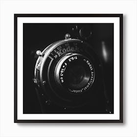 Vintage Camera Close Up Square Art Print