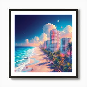 Sunset In Miami 1 Art Print