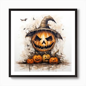 Halloween Pumpkins Art Print