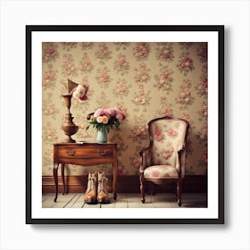 Vintage Wallpaper Art Print