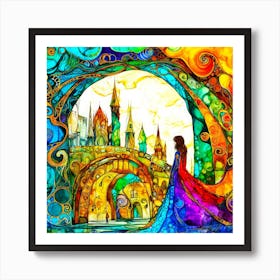 Gazing At - Gazing Ball Garden Art Print