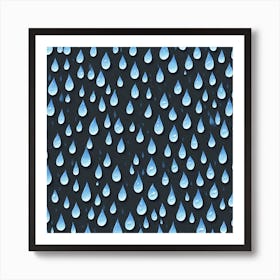 Raindrops On A Black Background Art Print