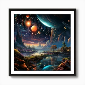 Planets Floating4 Art Print