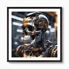 Humanoid Skull Art Print
