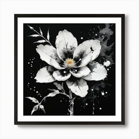 Black And White Flower 3 Art Print