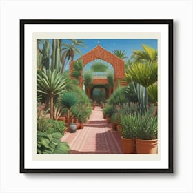 Jardin Majorelle Morocco Vintage Art Print