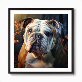 Bulldog In The Forest Art Print