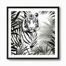 Tiger I black and white Art Print