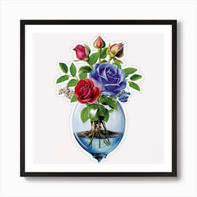 Roses In A Vase 3 Art Print