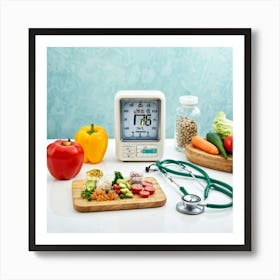 Stethoscope And Vegetables Art Print