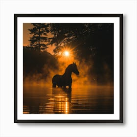 Sunset Horse Art Print