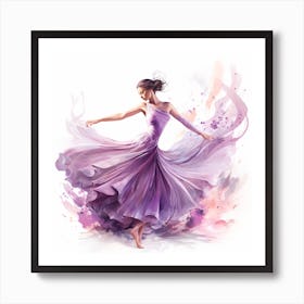 Dancer In Purple Dress Art Print