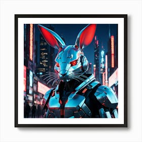 Futuristic Rabbit Art Print