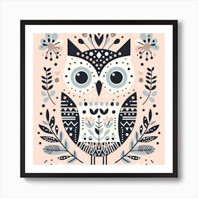 Scandinavian style, Owl 2 Art Print