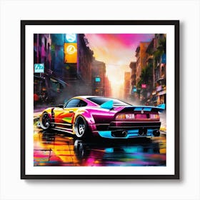 Neon Car 1 Art Print